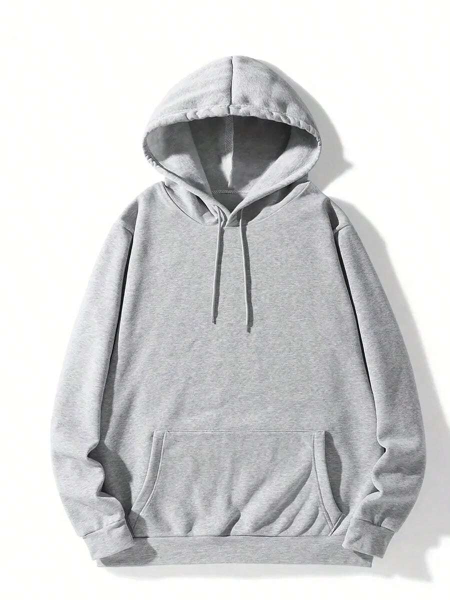 Sports Hoodie 2023 Spring And Autumn Men's And Women's Casual Hooded Pullover Sweatshirt Pure Color Sports Hoodie Sweatshirt Top - 灰色 - 查看 1