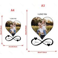 1pc Personalized Couple Photo Name Print,Custom Love Picture Print Gift For Boyfriend Girlfriend,Birthday Engagement Wedding Anniversary Valentine's Day Christmas Poster Gifts For Couple/Wife/Family,Valentine's Day Gift For Him, Anniversary Hanging Paintings, Home Living Room Dorm Decoration Hanging Paintings,No Frame Graduation