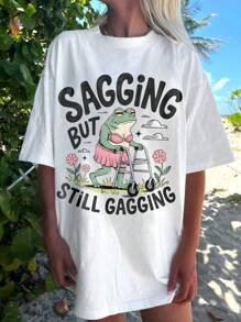 JOYY Women's Funny T-Shirts Inappropriate Adult Humor T-Shirts Sarcastic Offensive Loose T-Shirts Retro - White - View 4