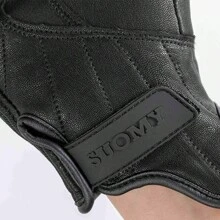 Suomy 复古山羊皮摩托车手套 夏季男士棕色复古皮革摩托车越野手套 女士摩托车手套 - 黑色 - 查看 10