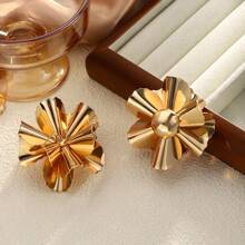 1 Pair Punk Style Floral Earrings, Suitable For Women's Daily Wear