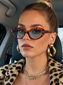 1 pièce Lunettes de mode femme en acrylique, style bohème vintage, moderne avec monture œil de chat, pour sorties, tenues et cadeaux de vacances