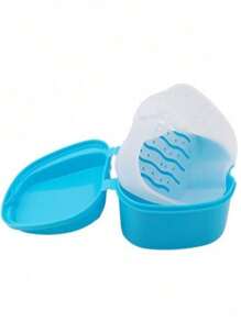 3pcs Denture Bath Case Cup Box Holder Storage Soak Container With Strainer Basket For Travel Cleaning