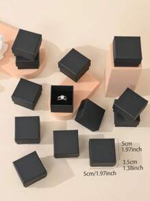 6pcs Jewelry Ring Storage Box With Rhinestone Decor, Minimalist & Stylish