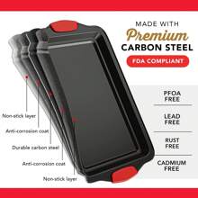 Baking Sheet Set, 3-Piece Cookie Sheet Set With Silicone Handles, Steel Baking Pans Set, Baking Sheets For Oven, Cookie Sheets For Baking Nonstick Set, Sheet Pan - Black Baking Pan - Black - View 6