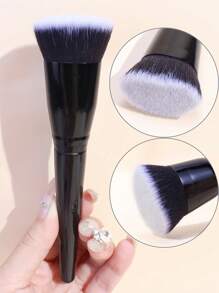 1pc Flat Top Foundation Makeup Brush, Flat Head Design Unisex Portable Makeup Tool - Multicolor - View 2
