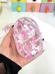 1PC Portable Mini Transparent Zipper Storage Bag, Bag Accessiores Compact Multifunctional Organizer, Headphone And Charger Case With Keychain, Transparent Travel Accessories, Available In Black And White Colors, Exquisite And Compact, Suitable For Storing Small Items, Data Cable Storage Bag, Bracelet Bag, Makeup Bag