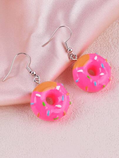 1 Pair Fashionable Classic Donut Dangle Earrings, Party Jewelry Accessories For Women