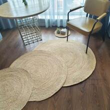 1 pièce Tapis de sol rond en polyester tissé à la main, lavable, convient pour la cuisine, la maison, les mariages, les fêtes et la décoration de la ferme