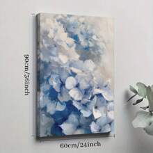 1pc Framed Canvas Poster Blue Hydrangeas Spring Vintage Wall Art Canvas Paintings Ideal Gift For Bedroom Living Room Corridor Wall Art Wall Decor Room Decoration Ready To Hang