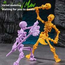 Mô hình bộ xương có thể định vị 1pc, khớp nối đầy đủ 360 ° với vũ khí và phụ kiện có thể hoán đổi cho nhau, thích hợp cho 14 tuổi trở lên, trang trí Halloween & trưng bày bộ sưu tập - Nhiều màu - Xem 6