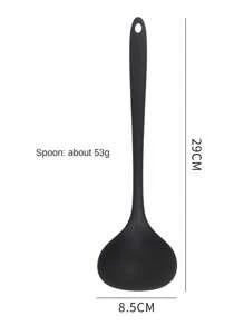 8 pièces Set de cuisine en silicone pour la maison, comprenant une spatule chinoise, une louche, une passoire, une poêle, une cuillère à soupe, un service à pâtes, des pinces à salade, un dilueur de miel, disponibles en rouge et noir