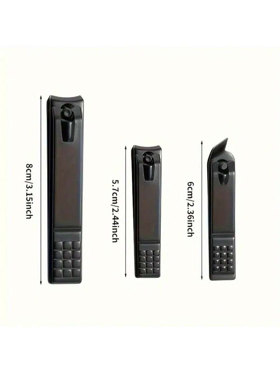 مجموعة 3قطع ملقط أظافر مطفي من الستانلس ستيل - لأظ...