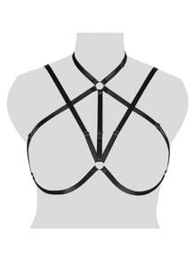 Women Plus Size Harness Elastic Cupless Cage Bra Sexy Lingerie For Women Adjustable Strap Bra - Multicolor - View 2
