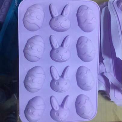 Molde De Silicona Del Huevos De Pascua Conejo Forma Molde de silicona para hornear Huevos de conejo