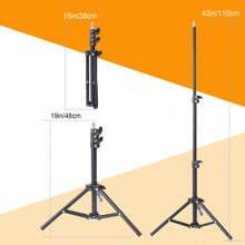 10-Inch LED Video Light Studio Lighting Kit With Tripod - Adjustable Brightness And Adjustable Stand, USB Powered For Live Streaming, Shooting, And Video Recording - Compatible With DSLR Cameras/Smartphones - No Batteries Required - Black - View 4