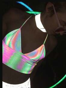 全息短款吊带背心