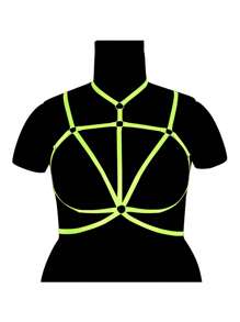Plus Size Women Elastic Bandeau Bra, Seamless Hollow Out Design - Multicolor - View 9