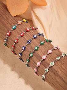 6 cái/bộ Đúng mốt Đầy màu sắc Mắt & Sáng bóng Thép Titan Vòng tay , Hoàn hảo Như Hằng ngày Phụ kiện Và Quà tặng lễ hội Đối với Bạn - Vàng - Xem 14