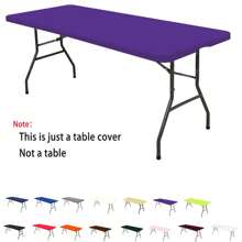 1 件矩形桌布，涤纶牛奶丝桌布，抗皱可洗弹性桌布保护套，适用于室内、室外、露台、野餐、露营、派对、婚礼