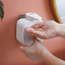 方形壁挂式液体皂液器白色浴室配件皂液器沐浴露强吸力家居浴室装饰夏季 - 白色 - 查看 2