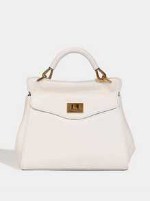 时尚手提包女士新款 PU 材质锁扣单肩斜挎包高端质感轻奢百搭女士包包适合通勤、约会、购物 - 彩色 - 查看 4