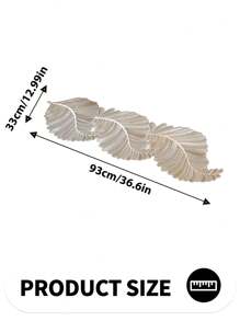 1pc Leaf-Shaped PVC Hollow-Out Gold Stamping Non-Slip Table Runner - Decorative Plastic Table Runner 1pc For Dining And Coffee Table - Multicolor - View 4