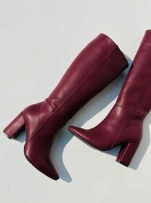 Botas modelo Victoria para Dama Cómodas Tacón Clásicas y Formales - Vino - Ver 1