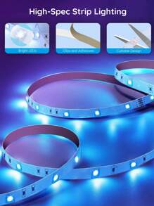 19.6ft LED TV Backlight Strip Lights, Music Sync RGB Color Changing Bias Lighting For 32-80 Inch HDTV - Multicolor - View 7