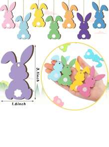 Easter Rabbit Shaped Wooden Hanging Decor, Rabbit Hollow Design For Party Wall Tree Decoration, Perfect Gift