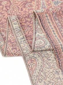 1 écharpe jacquard cachemire classique pour femme, châle pour la tête des dames en plein air, écharpe bohème vintage à la mode polyvalente, hijab musulman pour l'automne et l'hiver - Cuir Rose - Voir 6