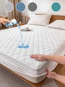 1 件防水绗缝床垫保护套，适用于大号床和特大号床，柔软、防尘、可机洗、可拆卸 - 白色 - 查看 1