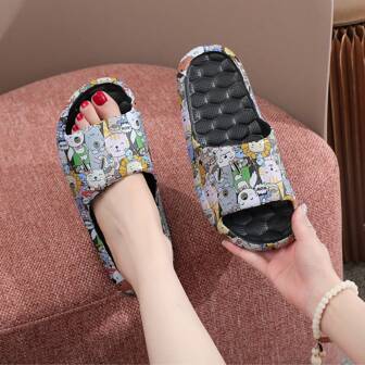 EVA Slippers For Women, Soft Bottom Outdoor Wear, Summer Anti-Slip Indoor Bathroom Printed Slippers