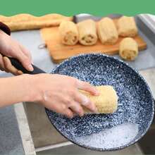 3pcs Natural Loofah Dish Scrub Pads, Loofah Cup Brush, Thermal Bottle & Milk Bottle Brush, Cleaning Brush Set