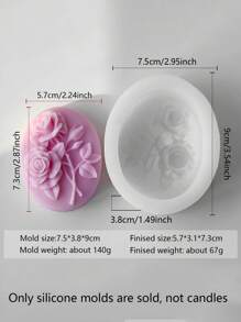 硅胶手工皂模具，圣诞主题，不对称形状，DIY 香薰蜡烛和香皂制作，手工家居装饰工具，手工皂制作模具 - 白色 - 查看 3