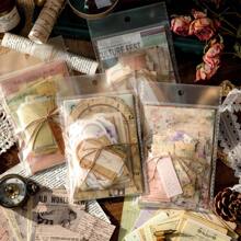 100 件/包装饰剪贴簿复古材料纸组合套件 DIY 垃圾日记本拼贴相册复古背景纸