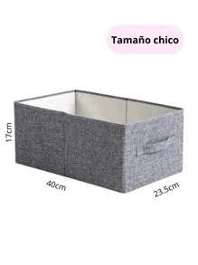 Organizador de Ropa Plegable de Tela con Asa, Cajón Lavable, Organizador de Ropa Chico - Gris - Ver 3