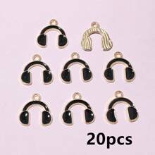 20-50pcs 15x14.5mm Enamel Cute Earphone Headphones Charms Pendant DIY Jewelry Making Accessories For Bracelet Earrings Keychains