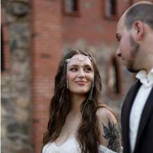 复古手工水滴流苏头饰，波西米亚风格万圣节发饰 - 銀色 - 查看 2