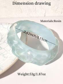 1pc Fashionable Light Blue Resin Bracelet, Elegant & Sexy, Suitable For Women In Daily Casual Wear, Outdoor Parties, Can Be Given As Gift To Friends, Family, Sisters