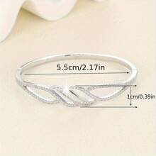 1pc Luxury Fashion Personalized Zirconia Stone Inlaid Bracelet, Elegant For Daily Wear And Dates