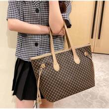 1pcs Women's New Fashionable Retro Dot Printed Tote Bag, Large Capacity One Shoulder Portable Women's Bag - Multicolor - View 9
