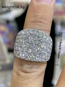 1 件经典方晶锆石戒指，适合女士，适合情人节礼物，结婚周年纪念派对珠宝 - 1# - 查看 7