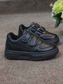 1 Pair Infant/Toddler Versatile New Soft Bottom Fashion Casual Thick Sole Sneakers, Suitable For Outdoor, School, Party, Vacation, All Seasons - Black - View 7