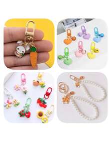 10 件装合金旋转龙虾扣钥匙扣 - 多功能弹簧钩钥匙圈，适用于手袋和配饰 - 彩色 - 查看 5