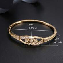 1pc Luxury Fashion Personalized Zirconia Stone Inlaid Bracelet, Elegant For Daily Wear And Dates