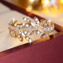 1 件女士时尚简约优雅方晶锆石装饰戒指，适合派对、约会、日常佩戴配饰 - JZ20727 - 查看 24