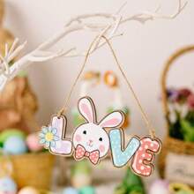 1pc/2pcs Easter Decorations - Wooden Easter Letter Hanging Ornament, Colorful Bunny & Gnome Hanging Decoration, Suitable For Birthday, Festival Party, Cute Indoor/Outdoor Decor