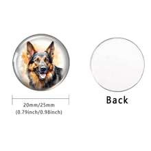 10pcs 20mm/25mm Watercolor Painting Lovely Dog 10pcs Mixed Round Photo Glass Cabochon Demo Flat Back Making Findings