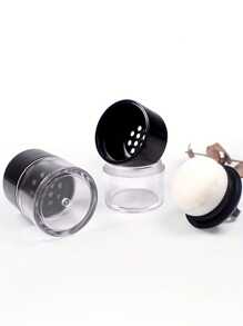 1pc 3-In-1 Portable Makeup Powder Case With Puff, Mini Storage Box Loose Powder Container Home Organizer Box Sealed Waterproof Travel Box With Lid, Reusable Empty Loose Powder Case Makeup Containers, Compact Travel Setting, Blush & Contour Box For Women - Multicolor - View 5